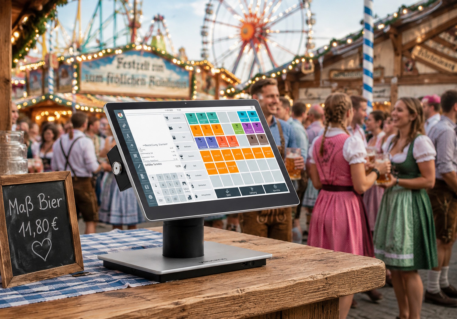 Mobile Kasse auf einem Volksfest